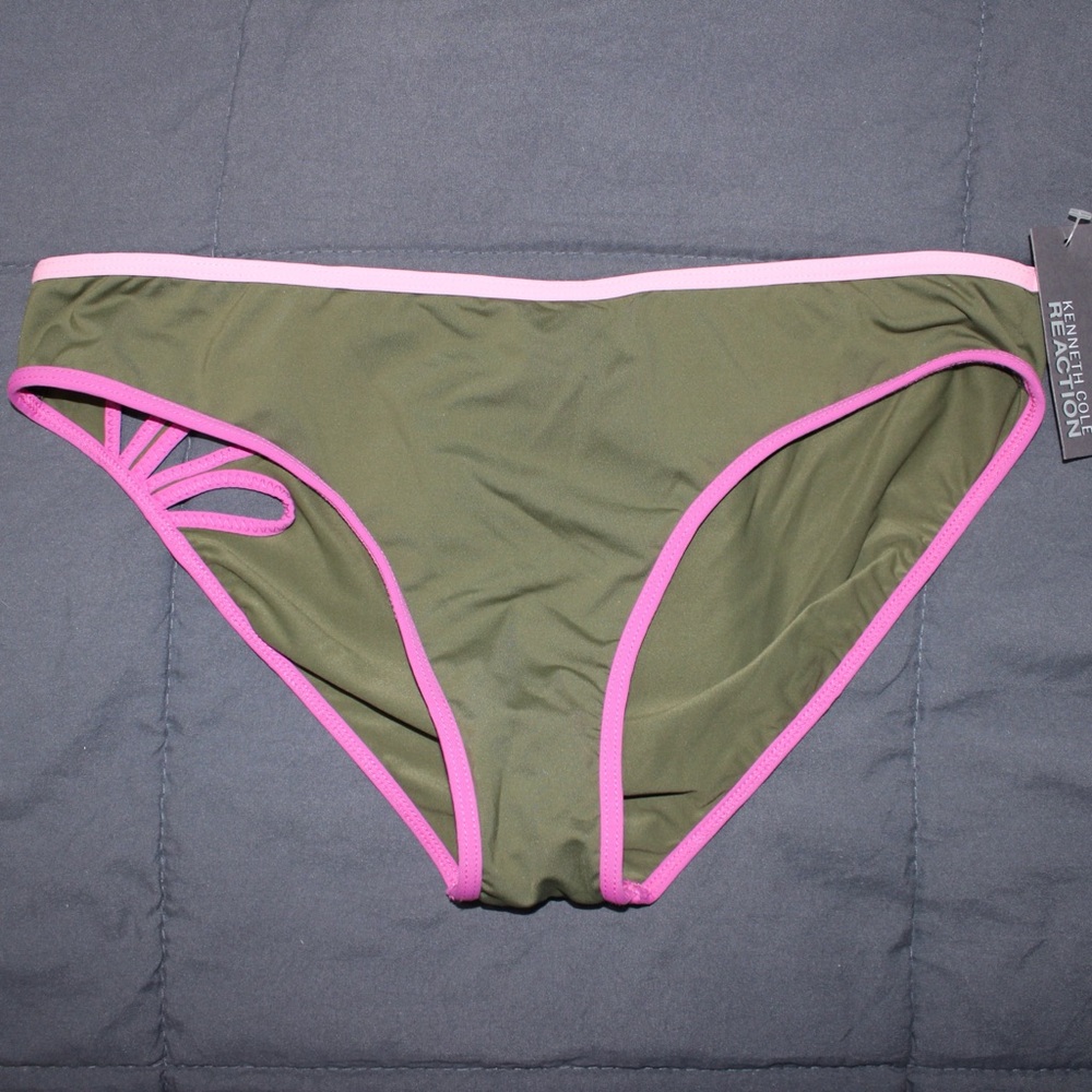 Kenneth Cole Olive and Pink Bikini Bottom